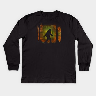 The Sasquatch in The Woods Kids Long Sleeve T-Shirt
